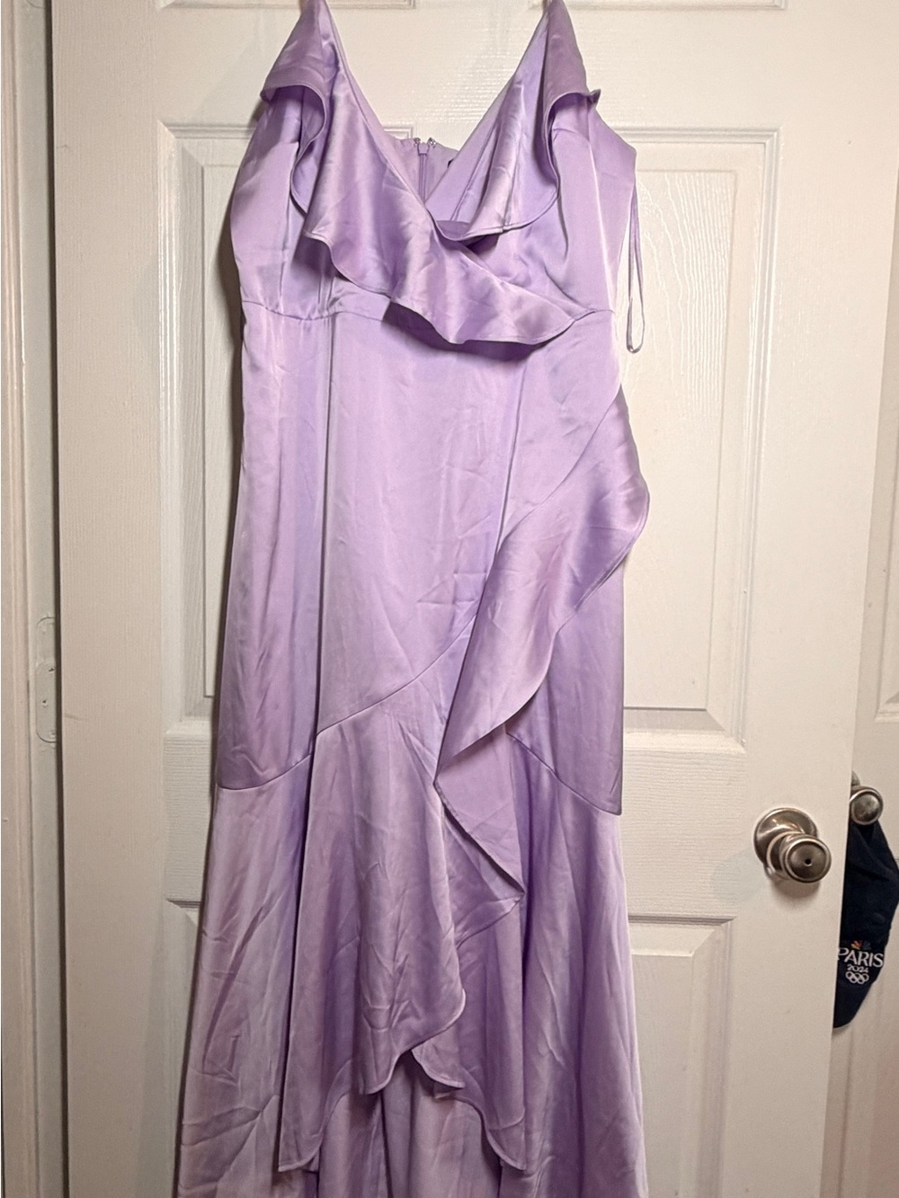 Express Lavender Ruffle Slip Satin Dress - Women